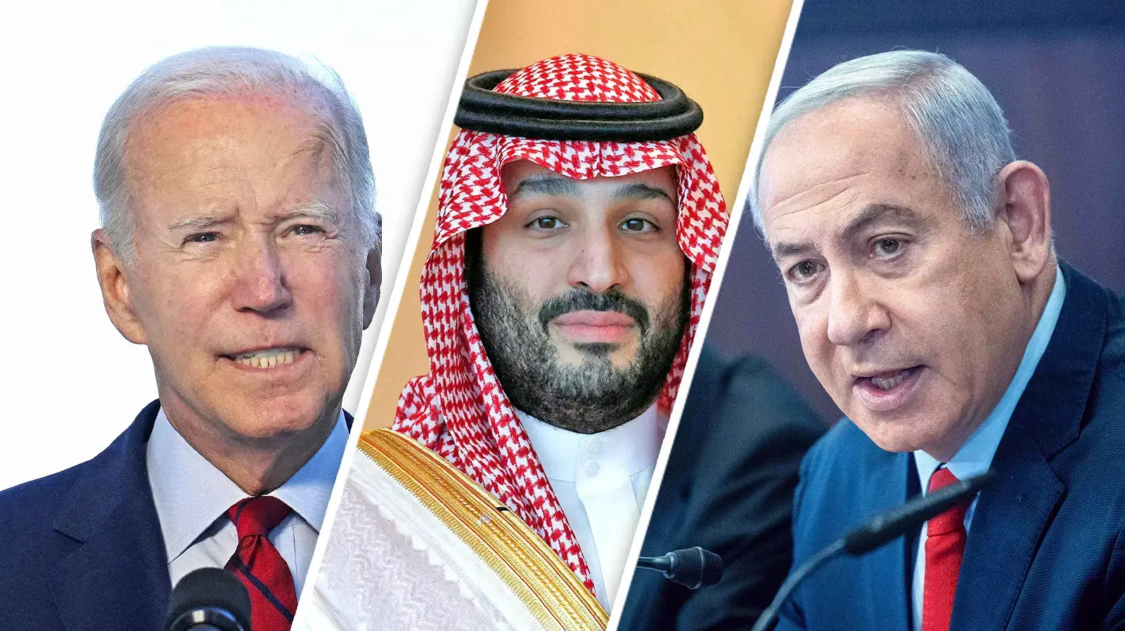 בנימין נתניהו, מוחמד בן סלמאן, ג'ו ביידן בנימין נתניהו, מוחמד בן סלמאן, ג'ו ביידן