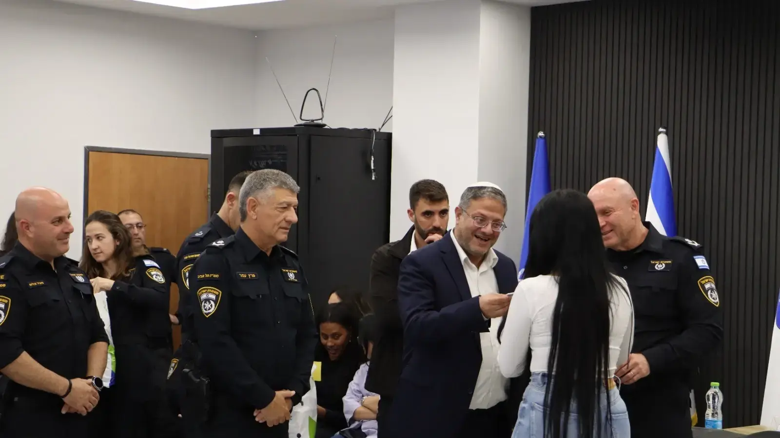 השר לביטחון פנים איתמר בן גביר, במהלך טקס השבעת מתגייסים חדשים למשטרת ישראל השר לביטחון פנים איתמר בן גביר, במהלך טקס השבעת מתגייסים חדשים למשטרת ישראל