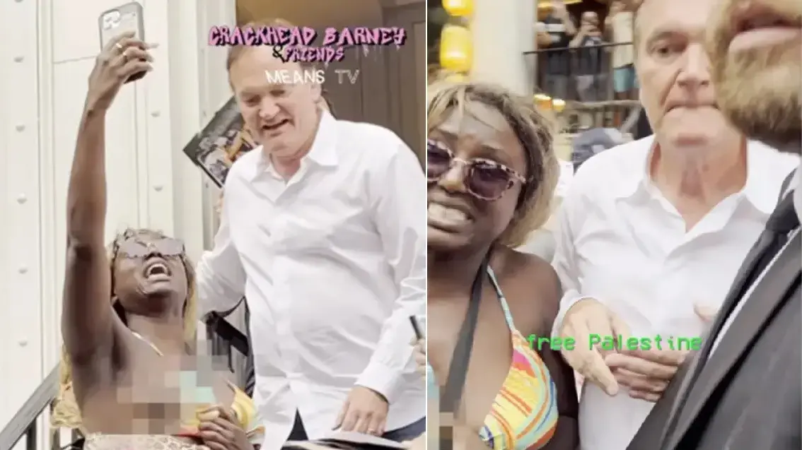 פעילה פרו פלסטינית מטרידה את הבמאי טרנטינו במסעדה בניו יורק פעילה פרו פלסטינית מטרידה את הבמאי טרנטינו במסעדה בניו יורק
