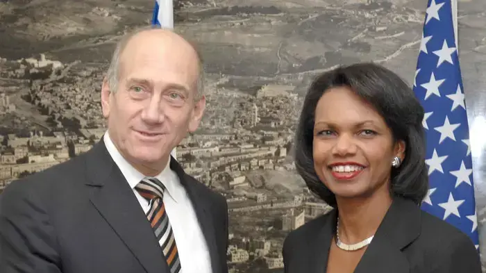 אהוד אולמרט וקונדוליזה רייס אהוד אולמרט וקונדוליזה רייס