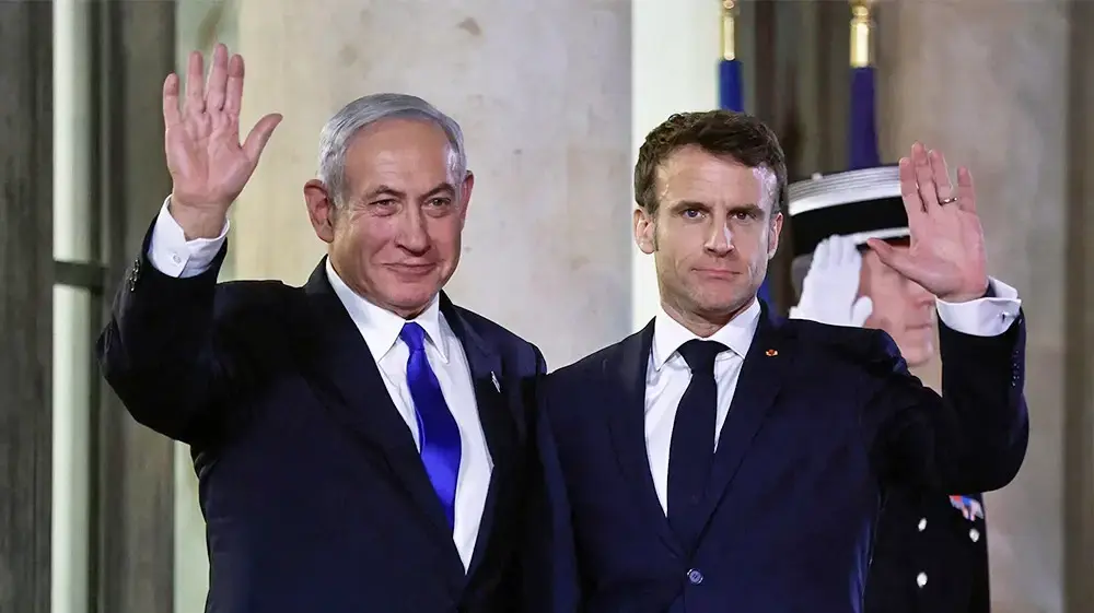 רה"מ בנימין נתניהו ונשיא צרפת עמנואל מקרון בפריז, 2 בפברואר 2023 רה"מ בנימין נתניהו ונשיא צרפת עמנואל מקרון בפריז, 2 בפברואר 2023