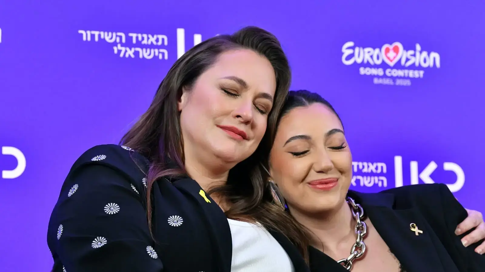 יובל רפאל קרן פלס ויואב צפיר במסיבת עיתונאים לאחר הצגת שיר האירוויזיון 2025 יובל רפאל קרן פלס ויואב צפיר במסיבת עיתונאים לאחר הצגת שיר האירוויזיון 2025