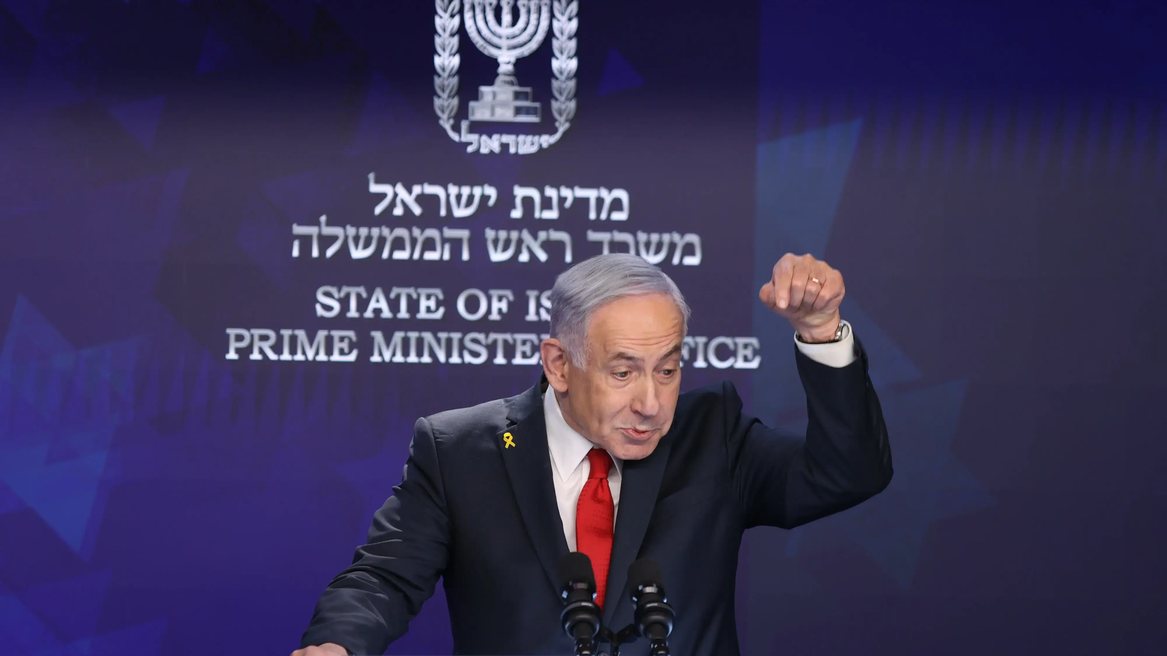 ראש הממשלה בנימין נתניהו במסיבת עיתונאים, 21 במאי 2025 ראש הממשלה בנימין נתניהו במסיבת עיתונאים, 21 במאי 2025