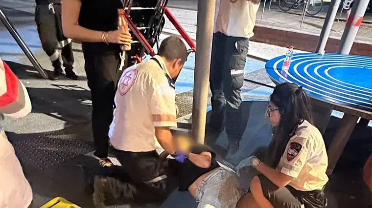 ילדה נפלה מאומגה בגינת משחקים ילדה נפלה מאומגה בגינת משחקים