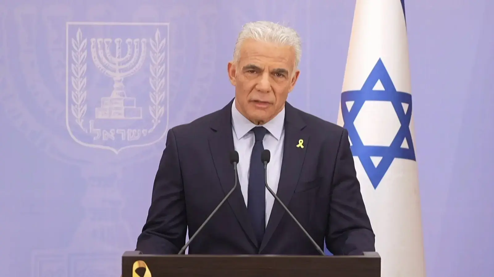ראש האופוזיציה יאיר לפיד בהצהרה על המלחמה בעזה, 28 ביולי 2025 ראש האופוזיציה יאיר לפיד בהצהרה על המלחמה בעזה, 28 ביולי 2025