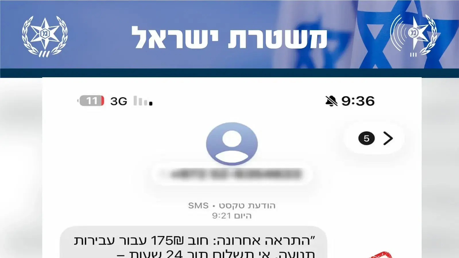 קיבלתם הודעה על חוב? במשטרה מזהירים: "זה ניסיון הונאה" קיבלתם הודעה על חוב? במשטרה מזהירים: "זה ניסיון הונאה"