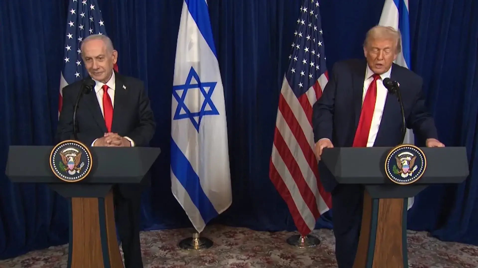 דונלד טראמפ ובנימין נתניהן במסיבת עיתונאים בפלורידה, 29.12.25 דונלד טראמפ ובנימין נתניהן במסיבת עיתונאים בפלורידה, 29.12.25