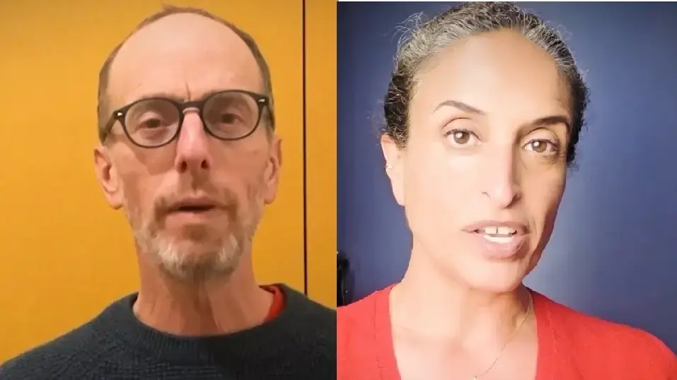 הזמרת והמוזיקאית אחינועם ניני ובמאי ומפיק סרטי התעודה, בקטע מסרטון קמפיין אנשי תרבות ישראלים ורופאים ישראלים ופלסטינים הקורא לשר הביטחון ולמערכת הביטחון הישראלית לפתוח מסדרון הומניטרי מעזה לירושלים ולגדה, לקבלת טיפול רפואי, פברואר 2026 הזמרת והמוזיקאית אחינועם ניני ובמאי ומפיק סרטי התעודה, בקטע מסרטון קמפיין אנשי תרבות ישראלים ורופאים ישראלים ופלסטינים הקורא לשר הביטחון ולמערכת הביטחון הישראלית לפתוח מסדרון הומניטרי מעזה לירושלים ולגדה, לקבלת טיפול רפואי, פברואר 2026