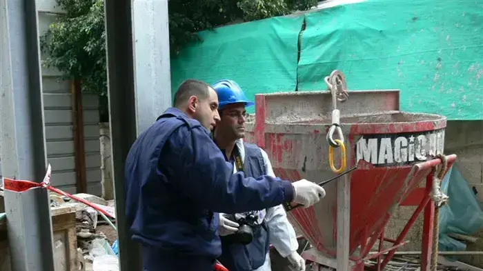אתר בניה בתל אביב בו נמצאה גופת גבר אתר בניה בתל אביב בו נמצאה גופת גבר