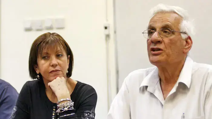 חיים אורון וזהבה גלאון בישיבת סיעת מרצ בת"א חיים אורון וזהבה גלאון בישיבת סיעת מרצ בת"א