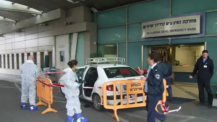 זירת רצח של מאבטח בתל אביב זירת רצח של מאבטח בתל אביב