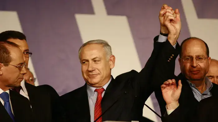 משה בוגי יעלון בנימין נתניהו סילבן שלום מטה הליכוד משה בוגי יעלון בנימין נתניהו סילבן שלום מטה הליכוד