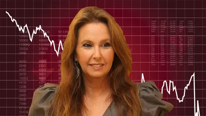 אילוסטרציה שרי אריסון על רקע ירידות שערים אילוסטרציה שרי אריסון על רקע ירידות שערים