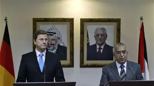 שר החוץ הגרמני גידו וסטרוולה וסלאם פיאד שר החוץ הגרמני גידו וסטרוולה וסלאם פיאד