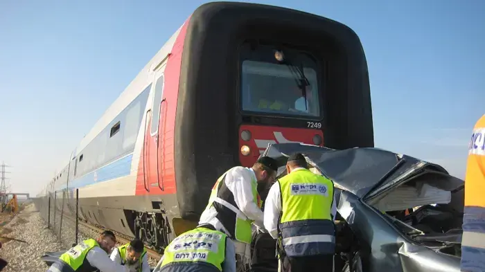 תאונה קטלנית הבוקר בין רכב פרטי לרכבת סמוך לקרית גת במקום הרוג תאונה קטלנית הבוקר בין רכב פרטי לרכבת סמוך לקרית גת במקום הרוג