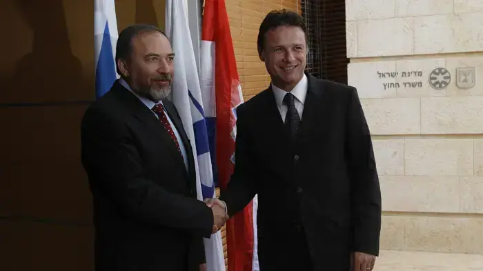 אביגדור ליברמן ושר החוץ של קרואטיה אביגדור ליברמן ושר החוץ של קרואטיה