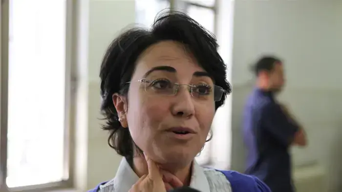 חנין זועבי בזמן ערעור ראאד סלאח בבית המשפט העליון בירושלים  יוני 2010 