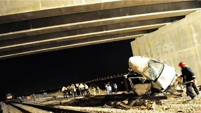 זירת תאונת הרכבת והמיניבוס ליד קרית גת זירת תאונת הרכבת והמיניבוס ליד קרית גת