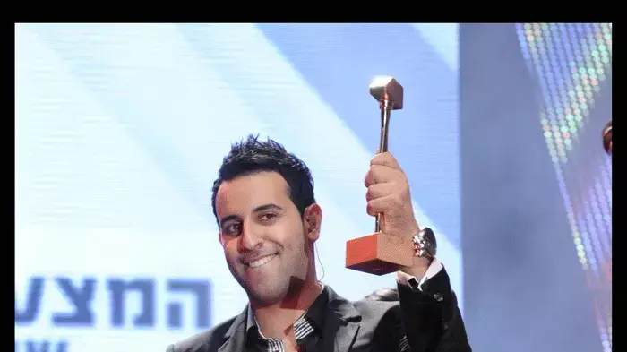 השנה שלו. דודו אהרון בטקס של ערוץ 24 השנה שלו. דודו אהרון בטקס של ערוץ 24