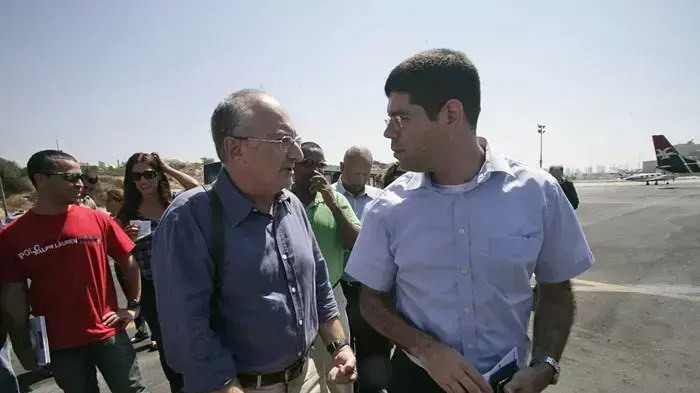 יריב אופנהיימר ואריה אלדד בטיסת שלום עכשיו יריב אופנהיימר ואריה אלדד בטיסת שלום עכשיו