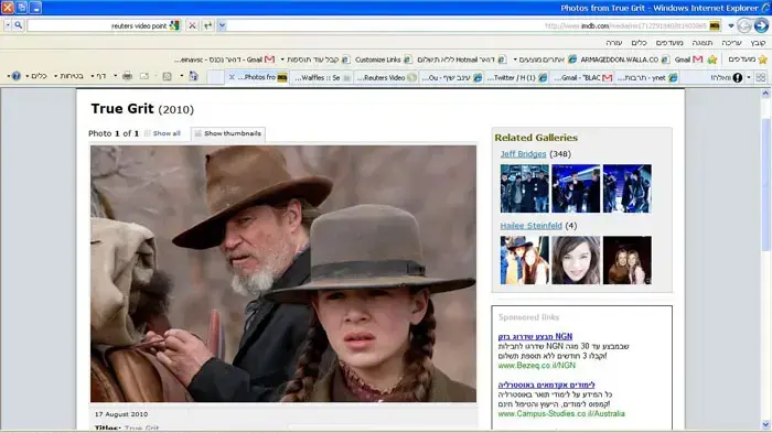 ג'ף ברידג'ס עם היילי סטיינפלד בסרט "True Grit" ג'ף ברידג'ס עם היילי סטיינפלד בסרט "True Grit"