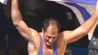 המתאבק גוצה צציאשווילי חוגג ניצחון בגמר אליפות העולם בצרפת (יורוספורט) המתאבק גוצה צציאשווילי חוגג ניצחון בגמר אליפות העולם בצרפת (יורוספורט)