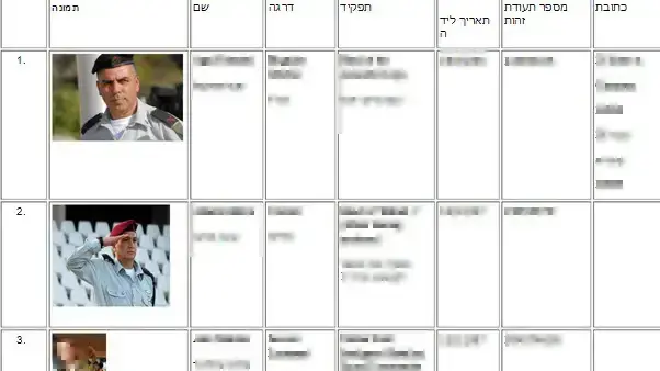 צילום מסך של אתר שפרסם רשימה של 200 אנשי צה"ל המוגדרים כ"פושעי מלחמה ישראלים" צילום מסך של אתר שפרסם רשימה של 200 אנשי צה"ל המוגדרים כ"פושעי מלחמה ישראלים"