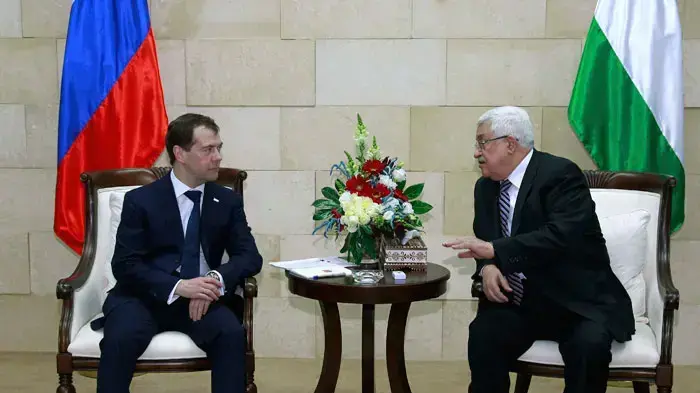 נשיא רוסיה דימיטרי מדבדב ויו"ר הרשות הפלסטינית אבו מאזן ביריחו נשיא רוסיה דימיטרי מדבדב ויו"ר הרשות הפלסטינית אבו מאזן ביריחו