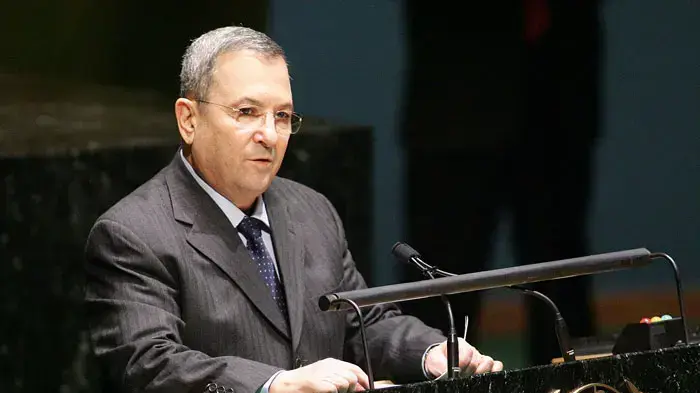שר הביטחון אהוד ברק בנאום בעצרת האו"ם במסגרת יום השואה הבינלאומי, פברואר 2011 שר הביטחון אהוד ברק בנאום בעצרת האו"ם במסגרת יום השואה הבינלאומי, פברואר 2011
