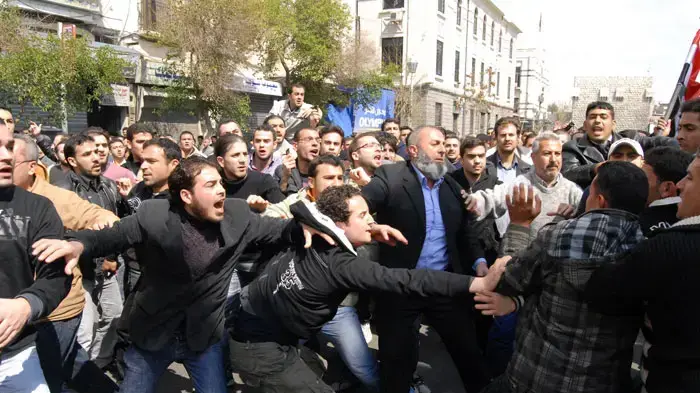 הפגנות נגד הנשיא בשאר אסד בבירת סוריה דמשק הפגנות נגד הנשיא בשאר אסד בבירת סוריה דמשק